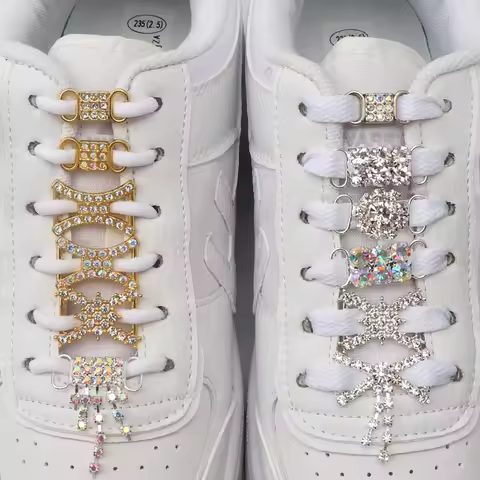Luxury Rhinestone AF1 Shoe Charms Colorful Diamond Sneaker Shoe Decoration Fashion Shoelaces Metal B
