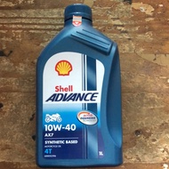 OLI MESIN MOTOR 4T SHELL AX7 1 LITER 10W-40 BIRU GARANSI ORIGINAL