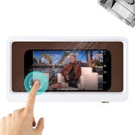 Wall Mount Shower Phone Holder Waterproof Anti-Fog Touch Screen Phone Holder for Shower Bathroom Mirror Kitchen