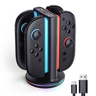 SUPCASE แท่นชาร์จสำหรับ Nintendo Switch 2 Joy Con รองรับการชาร์จแบบ 2 ทิศทาง โหมดแสง 9 โหมด แท่นชาร์