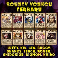 Poster Bounty Yonkou Terbaru (After Wanokuni) Anime Manga One Piece Yonko/Kaisar Laut/Raja Bajak Lau