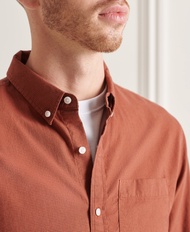 Superdry Studios Organic Cotton Micro Check Shirt-Orange