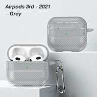 Sanptoch เคสเนื้อคาร์บอนไฟเบอร์สำหรับ Apple Airpods Pro2 / Pro / 3rd / 2nd/1รุ่นหูฟังไร้สายคลุมทั้งหมดแข็งกันแรงกระแทกเคสป้องกันพร้อมพวงกุญแจ