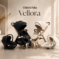 【Vellora】Child & Folks Premium Modular Stroller | Reversible Seat & Baby Carrier Ready