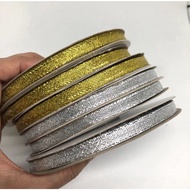 Ribbon 1/4 metallic ribbon gold / silver (50yards)