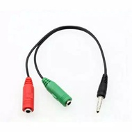 Aux audio Cable 3.5mm Splitter 1 male to 2 female Red Green NEW