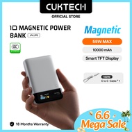 【3C  Certification】CUKTECH Magnetic Powerbank 10000mAh 55W Max Fast Charging  Wireless Charger with 