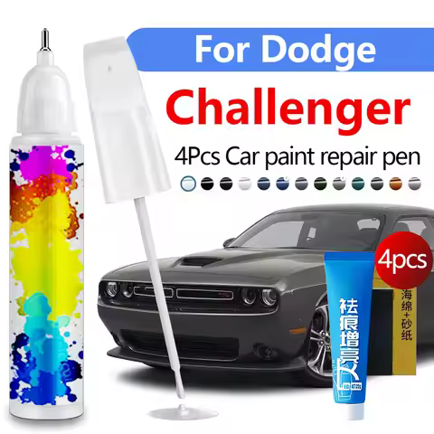 Car Paint Repair Pen For 2008-2025 Dodge Challenger Paint Scratch Repair Accessories 4PCS Black Whit