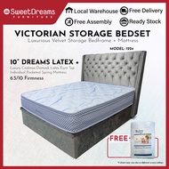 Victorian Bed Frame 1224 | Frame + 10" Mattress Bundle Package | Single/ Super Single/Queen/King Storage Bed | Divan Bed