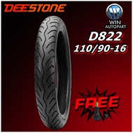 ยางมอเตอร์ไซค์ ขนาด 110/90-16 รุ่น D822 ชนิด TL ยี่ห้อ DEESTONE (แถมจุ๊บลม)