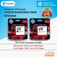 HP 678 BLACK/TRI-COLOR INK ADVANTAGE CARTRIDGE [100% ORIGINAL]/ HP Printer Ink Cartridge