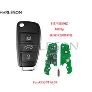 【Swift Spark】 3buttons smart car remote key for Audi A3 S3 TT A4 S4 2005-2013 315/433MHz id48chip 8e