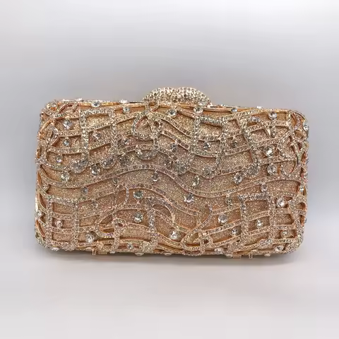 New Waterproof Handbag Diamond Sound Pattern Design Women's Glittering Crystal Clutch Bag