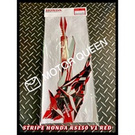 STRIPE Sticker Cover Set Honda RS150 RS150R V1 Original HONDA Merah Red