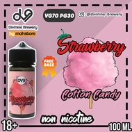 Liquid Non Nicotine Dv9 Strawberry Cotton Candy 100ml Vape