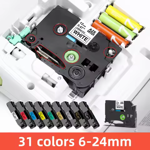 Compatible Printer Ribbon for Brother P-touch Label Printer Tape 12mmX8m tze231 for PTH110 P710BT E1