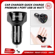 Qualcomm Car Charger 3.0 Fast Charging 7A 35W USB 4 Port Protect hd-98