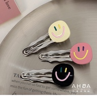 AHUA Is Okay Sweet Colorful Smiley Duckbill Clip E0114 Cute Versatile Girl Hair Bangs Accessories
