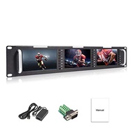 FEELWORLD Triple 5" 2RU 800×480 Broadcast LCD Rack Mount Monitor with 3G-SDI, HDMI, AV input and out