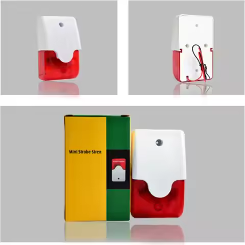 103 Wired Audio-Visual Alarm Siren LED Flash Warning 12V 24V 220V Adjustable Sound Siren