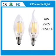 [220V] E12 E14 led Retro Candle Bulb Pull Tail Tip Bulb 6W