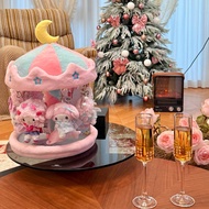 Cute Rotating Doll House Plush Pendant Doll Storage Display Stand Cotton Doll Gift Automatic Carouse