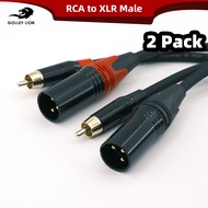 GOLLEY LION RCA to XLR Unbalanced Interconnect Cable 2Packs, XLR to RCA Cable, Male to Male