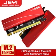 JEYI M.2 NVME To PCIE 4.0 X16 Adapter, pcie x16 Gen4 Expansion Card with Aluminum Heatsink Case, For Samsung 980 PRO, 970 EVO