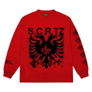 MERAH Red Longsleeve T-Shirt " Albania" Socratez Apparel Cotton Combed 24s