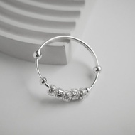 999純銀 幸運五星Baby手鐲 彌月禮物 兒童手鐲 足銀手鐲 彌月銀飾