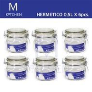 M Kitchen ขวดโหลฝาล็อค Hermetico ขนาด 0.5L X 6ใบ