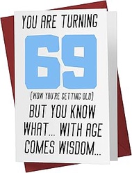 Funny Offensive Rude Sarcasm 69th Birthday Cards for Men, Boyfriend, Husband, Dad, Friends – Offensi