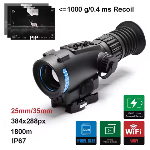 Thermal Monocular Scope 384X288 50Hz Thermal Visor for Hunting 25mm 35mm Lens Thermal Scope NETD 25m