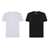 Aimer Mens Hello Series Spring Summer Modal Solid Color V-Neck Short Sleeve T-Shirt Base Layer Top S