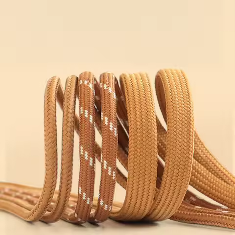 3 Pairs Flat Round AF1 Shoelaces Wheat Brown - Autumn Replacement Strings for Sport Basketball High-