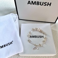 AMBUSH S925 Sterling Silver Broken Silver Splicing Pearl Bracelet Natural Pearl Silver Necklace Vale