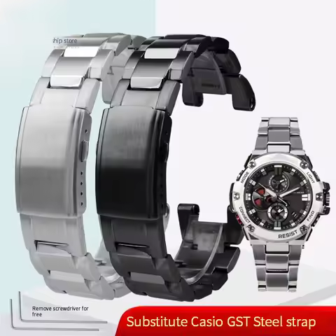 Stainless Steel Watch band For Casio G-Shock GST-B100/410/W100/S110/W300/210GST-400G Series Man Meta
