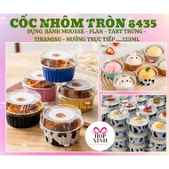 50 Round Aluminum Cups with Inner Lid 125ml 8435 – Used to Bake Caramel, Flan, Pastries | Pretty Box