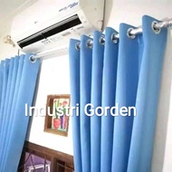 Gorden Polos Jendela Pintu Minimalis Warna Biru muda Ruang Tamu Mewah Murah Tirai Korden Gordyn Gord