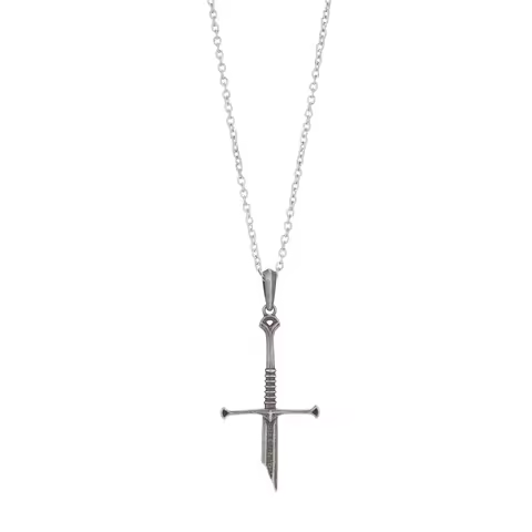 Retro Excalibur Broken Sword Necklace Punk Trendy Metal Pendant Collections Film the Lord Narsil Jew