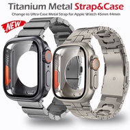 Titanium Metal Strap and Case Full Coverage Case Band Bracelet  For Apple Watch 44mm 45mm 41mm 40mm 
