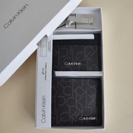 Calvin Klein Leather Set (Wallet, Card Holder &amp; Money Clip) Brown Monogram