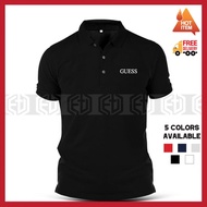 GUESS Cotton Polo T Shirt Embroidery Baju Sportswear Unisex Sports Activewear Casual T-Shirt Shirts 