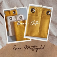 3in1 All Euro Mattegold and Cream Grommet top curtain