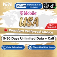 USA T-Mobile eSIM Ultimate 5-30Days Unlimited 5G/4G Data+Call | Instant Email Delivery | Truly Local