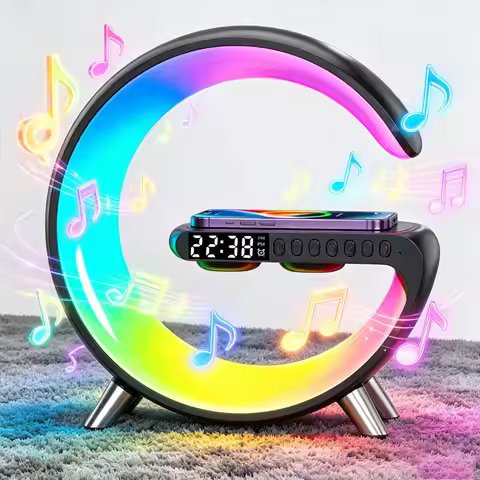 Original Alarm Clock Wireless Charger RGB Night Light With Bluetooth Speaker For iPhone Samsung Xiao