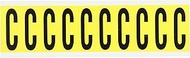 Brady 3440-C 2-1/4" Height, 7/8" Width, B-498 Repositionable Coated Vinyl Cloth, Black On Yellow Col