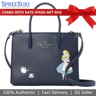 Kate Spade Handbag In Gift Box Crossbody Bag Disney X Kate Spade New York Alice In  Navy Dark Blue # WKR00599