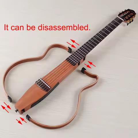 Removable Silent Electric Classical Guitar Cutaway Design Sapele Body 39Inch 6 String Nylon String P