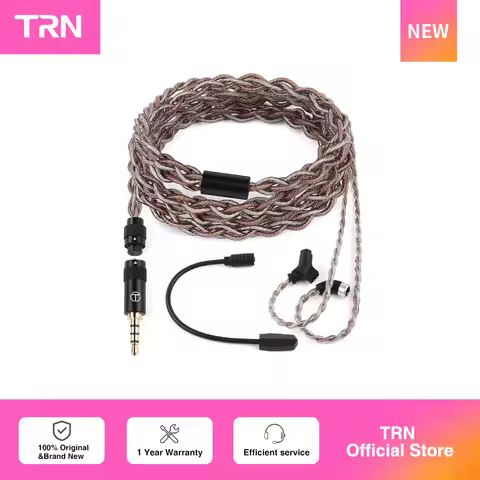 TRN RedChain Plus Gramr Gaming Earphone Upgrade Cable with Detachable Microphone 3.5mm 1.2M/2M Headp
